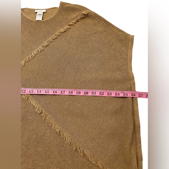 J.Jill Yak Hair Blend Boxy Poncho Sweater Size S/XS Tan Brown - Picture 10 of 12